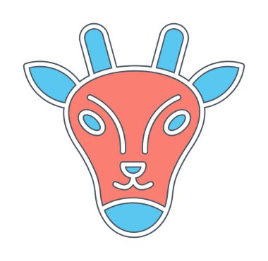 Zürafa baş web simgesi, vektör illüstrasyonu 