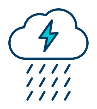 vektör yıldırımı ve Yağmur simgesi illüstrasyonu