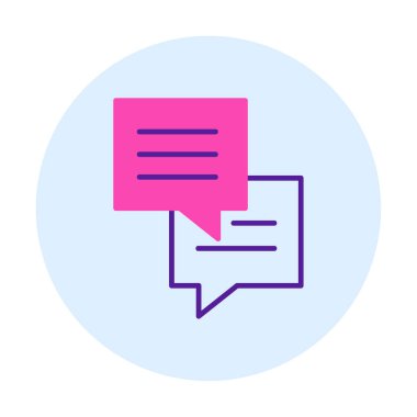 Sohbet ileti simgesi, vektör illüstrasyonu 