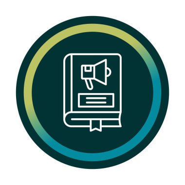 Pazarlama Kitabı simgesi, vektör illüstrasyonu