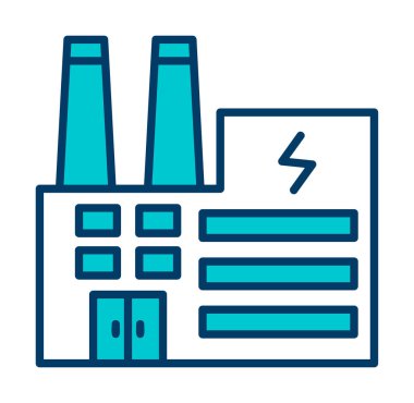 Elektrik fabrikası renkli vektör simgesi