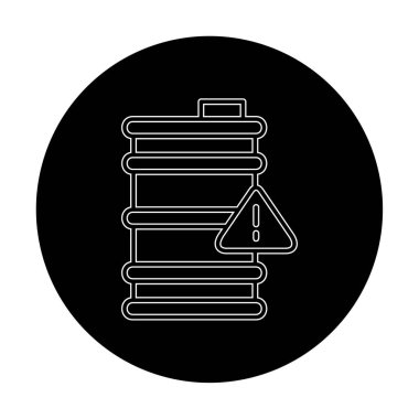 Tehlike işareti ve namlu simgesi, vektör illüstrasyonu 