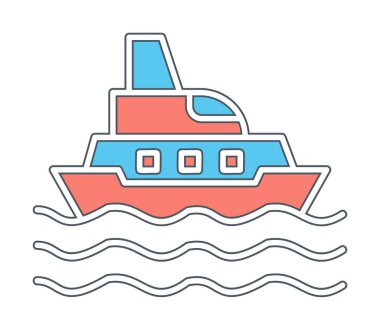 Gemi simgesi, vektör illüstrasyonu