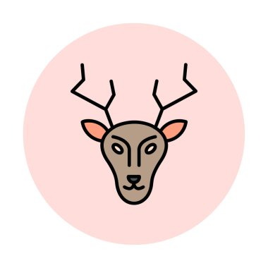 Geyik. Web simgesi basit illüstrasyon