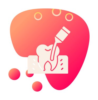 Kök Kanal Tedavi simgesi, vektör illüstrasyonu 