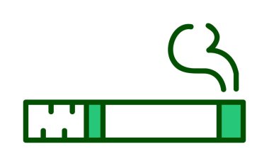 sigara duman simgesi, satır biçimi, vektör illüstrasyonu