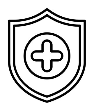 Basit Tıbbi Sigorta simgesi, vektör illüstrasyonu