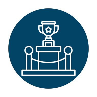 Ödül kupası ikonu vektör illüstrasyonu. Kadeh.                          