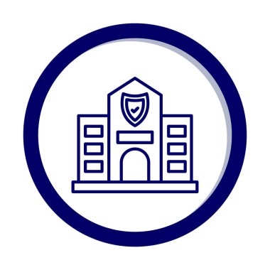 Güvenlik Ofisi web simgesi, vektör illüstrasyonu 