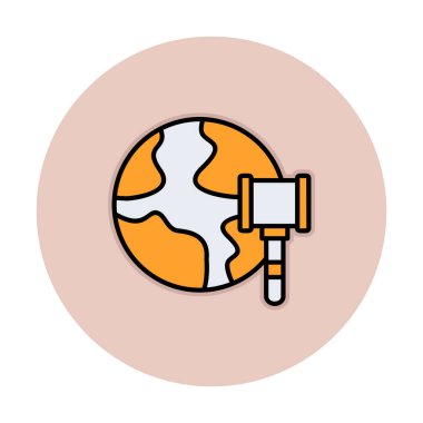 Dünya Açık Artırma Simgesi Vektör İllüstrasyonu