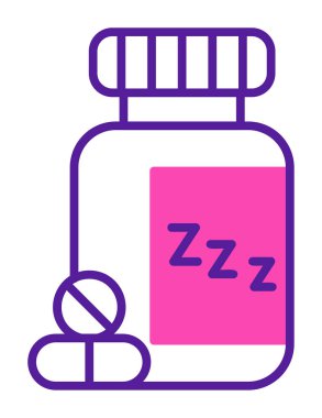 Uyku Hapları Şişesinin vektör çizimi 