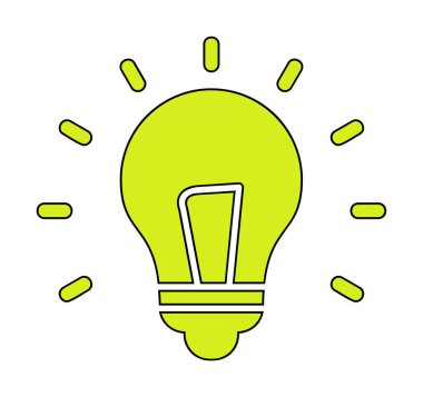 Fikir ampulü simgesi, vektör illüstrasyon tasarımı