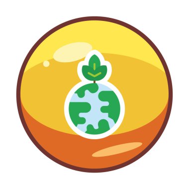 Ağaç simgesine sahip toprak küresi, gezegen kavramının ekolojik sürdürülebilirliği, vektör illüstrasyonu