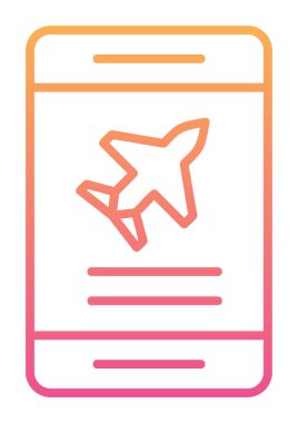 Uçak simgesi vektör illüstrasyonunda bilet