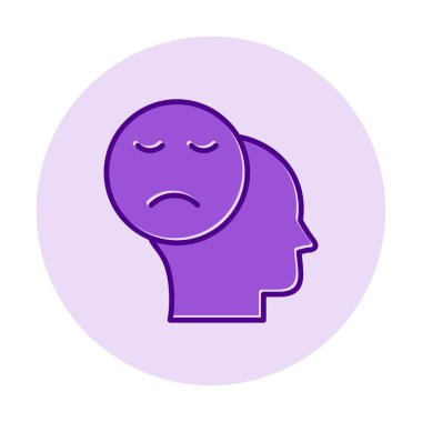 düz Üzüntü simgesi vektör çizimi tasarımı