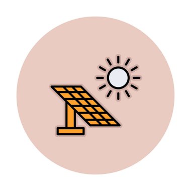 Güneş paneli ikon vektör illüstrasyonu 