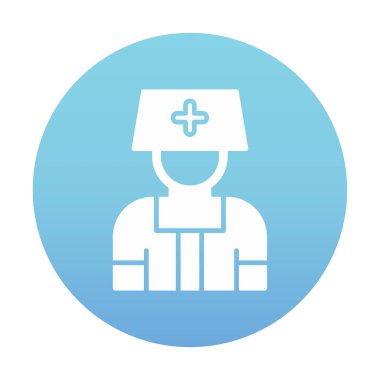 hemşire vektörü düz renk simgesi