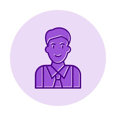 Yönetici satırı simgesi. Kravatlı adam. vektör illüstrasyonu  