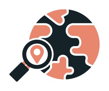 Büyütücü cam çizgi simgesi, arama konsepti