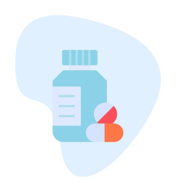 İlaç şişesi, ilaç ikonu, vektör illüstrasyonu                                         