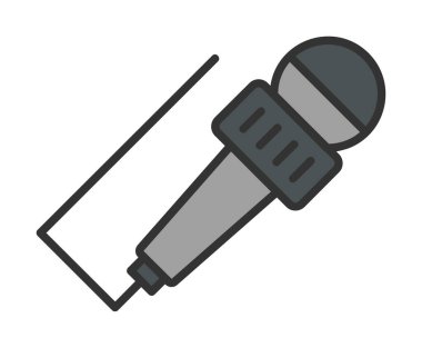 mikrofon web simge vektör çizim 
