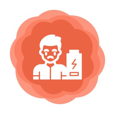 Enerji bataryası olmayan bir adamın vektör çizimi 