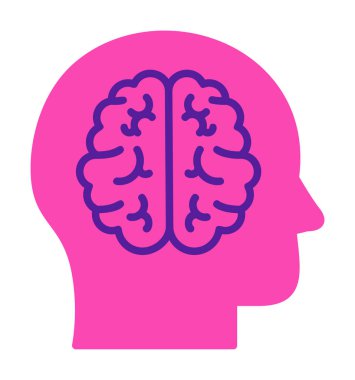 Basit beyin simgesi vektör illüstrasyonu  