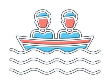 Basit tekne simgesi, vektör illüstrasyonu