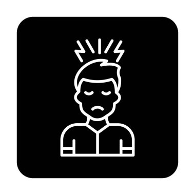 stresli kişi simgesi, vektör illüstrasyonu basit tasarım