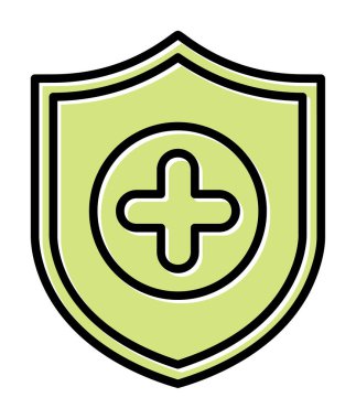 Basit Tıbbi Sigorta simgesi, vektör illüstrasyonu
