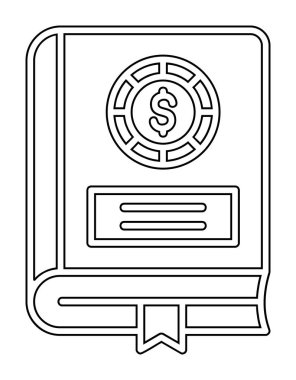 Basit Finansal Kitap simgesi, vektör illüstrasyonu