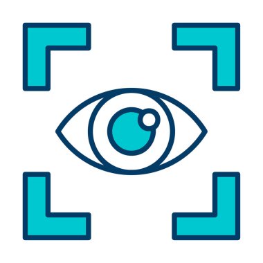 Vizyon düz simgesi, vektör çizim