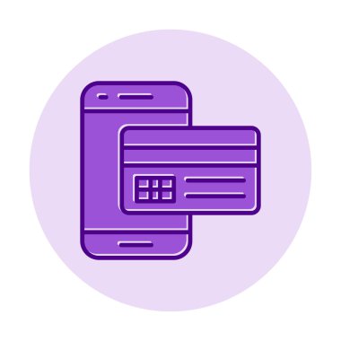 Kart ödemesi. Mobil ödeme ana hatları vektör simgesi