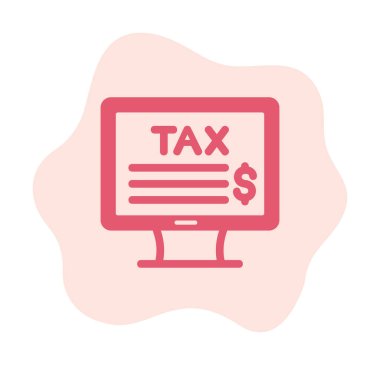 Çevrimiçi Vergi Ödenmiş simge tasarımı, vektör illüstrasyonu  