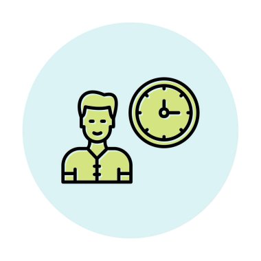 Çalışma Zamanı web simgesi vektör illüstrasyonu