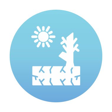 Kuraklık zeminli bir ağacın vektör düzlüğü simgesi 