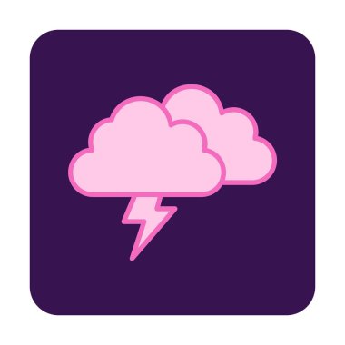 Yıldırım ikonlu fırtına bulutları. vektör illüstrasyonu                   