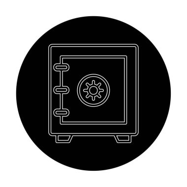 Güvenli kutu simgesi, vektör illüstrasyonu 