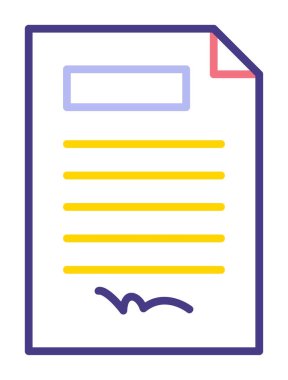 contract icon, vector illustration simple design