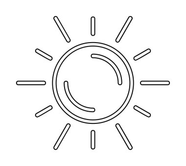 Güneş düz simge vektör çizim