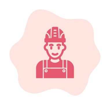 Fabrika İşçi simgesi vektör illüstrasyonu