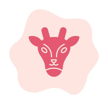 Zürafa baş web simgesi, vektör illüstrasyonu 