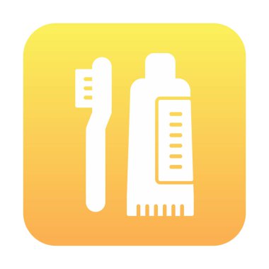 Diş fırçası ve diş macunu ikonları vektör illüstrasyonuName