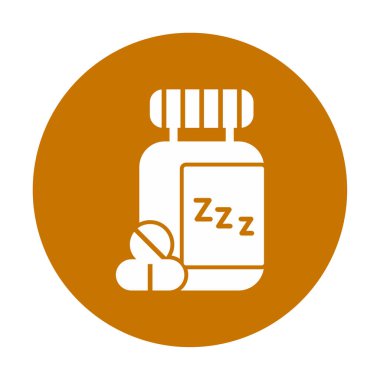 Uyku Hapları Şişesinin vektör çizimi 