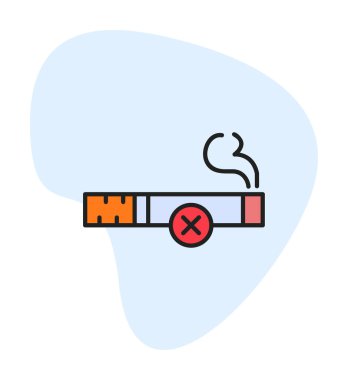 Basit Sigara İçilmez alanı simgesi, vektör illüstrasyonu