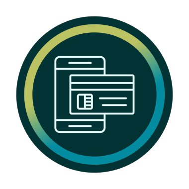 Basit Çevrimiçi Ödeme simgesi, vektör illüstrasyonu