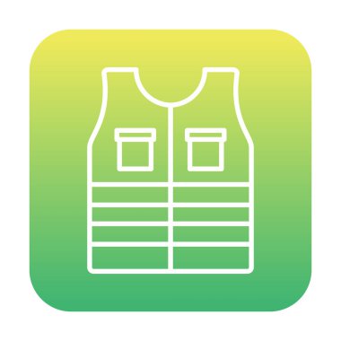 Güvenlik Ceketi Web simgesi, vektör illüstrasyonu