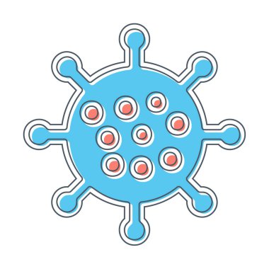 Corona virüs simgesi, covid-19 salgın hastalık sembolü, çizgi biçimi vektör simgesi