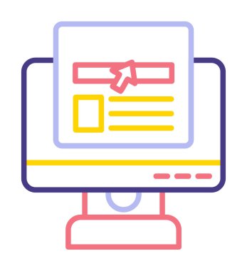 çevrimiçi haber simgesi vektör illüstrasyonu               