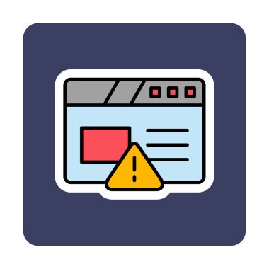 Basit web sayfası simgesi, vektör illüstrasyonu